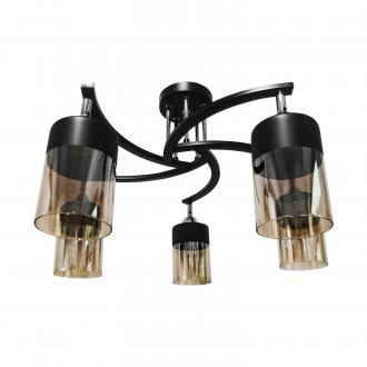 Потолочный светильник ЭкономСвет 10202/5BK+CR BK+AMB - Интернет-магазин бытовой техники, вентиляции, гигиенического оборудования Энерготехника, Екатеринбург