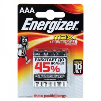 ENERGIZER Батарейки MAX, AAA LR03, комплект 4 шт., АЛКАЛИНОВЫЕ, 1,5 В E92 AAA BB 4 RU 451796 - Интернет-магазин бытовой техники, вентиляции, гигиенического оборудования Энерготехника, Екатеринбург