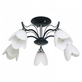 ЭкономСвет.Люстра модерн 50588 / 5CR + BK WT - Интернет-магазин бытовой техники, вентиляции, гигиенического оборудования Энерготехника, Екатеринбург