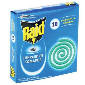 RAID Средство от насекомых спираль от комаров, 10 шт., 613642 - Интернет-магазин бытовой техники, вентиляции, гигиенического оборудования Энерготехника, Екатеринбург