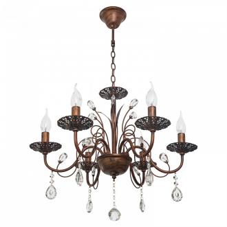 Люстра классическая с хрусталем ЭкономСвет 6220/6BR+WT - Интернет-магазин бытовой техники, вентиляции, гигиенического оборудования Энерготехника, Екатеринбург