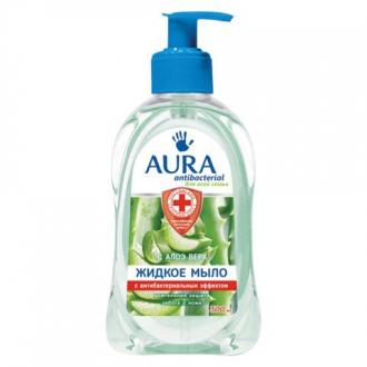 AURA "Antibacterial" Мыло-крем жидкое 300мл антибактериальное, "Экстракт алоэ" дозатор - Интернет-магазин бытовой техники, вентиляции, гигиенического оборудования Энерготехника, Екатеринбург
