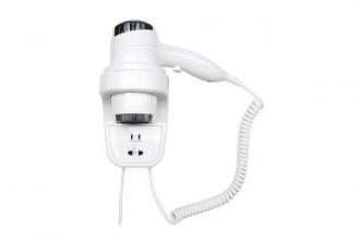 NOFER.Фен настенный белый с розеткой 1800-2200 W - Интернет-магазин бытовой техники, вентиляции, гигиенического оборудования Энерготехника, Екатеринбург