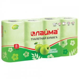 Бумага туалетная бытовая, спайка 8 шт., 2-х слойная (8х19 м), ЛАЙМА, аромат яблока - Интернет-магазин бытовой техники, вентиляции, гигиенического оборудования Энерготехника, Екатеринбург