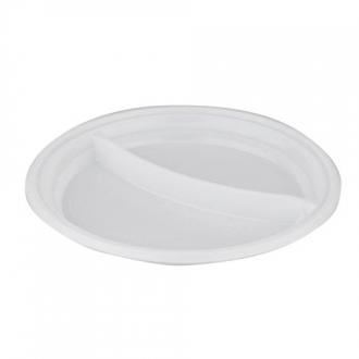 Одноразовая тарелка "Эконом" 1шт плоская d-205мм 2секции полистирол белая - Интернет-магазин бытовой техники, вентиляции, гигиенического оборудования Энерготехника, Екатеринбург