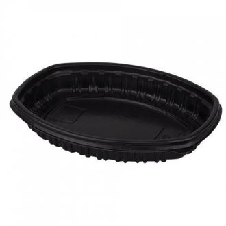 Одноразовый ланч-бокс БЕЗ КРЫШКИ овальный 257х202х37мм 1секция черный - Интернет-магазин бытовой техники, вентиляции, гигиенического оборудования Энерготехника, Екатеринбург