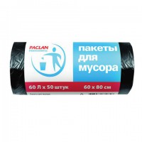 Paclan Мешки для мусора 60 л, 60х80см 50 шт. HDPE 6,2 мкм (ПНД)(чер.) 40401 - Интернет-магазин бытовой техники, вентиляции, гигиенического оборудования Энерготехника, Екатеринбург