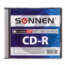 Диск CD-R SONNEN, 700 Mb, 52x, Slim Case (1 штука) - Интернет-магазин бытовой техники, вентиляции, гигиенического оборудования Энерготехника, Екатеринбург