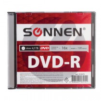 Диск DVD-R SONNEN, 4,7 Gb, 16x, Slim Case (1 штука) - Интернет-магазин бытовой техники, вентиляции, гигиенического оборудования Энерготехника, Екатеринбург