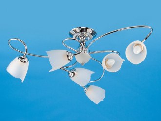 ЭкономСвет.Люстра модерн 004 / 3 + 3CR WT - Интернет-магазин бытовой техники, вентиляции, гигиенического оборудования Энерготехника, Екатеринбург