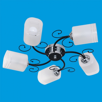 ЭкономСвет Потолочный светильник 013/5CR+BK WT - Интернет-магазин бытовой техники, вентиляции, гигиенического оборудования Энерготехника, Екатеринбург