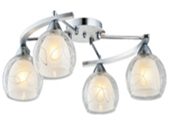 ЭкономСвет.Люстра модерн 052J / 4CR + AL WT - Интернет-магазин бытовой техники, вентиляции, гигиенического оборудования Энерготехника, Екатеринбург