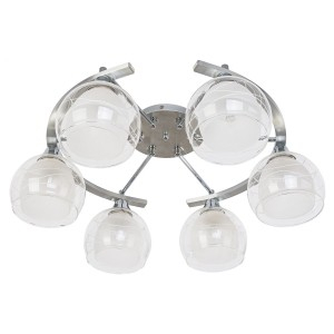 ЭкономСвет.Люстра модерн 052J / 6CR + AL WT - Интернет-магазин бытовой техники, вентиляции, гигиенического оборудования Энерготехника, Екатеринбург