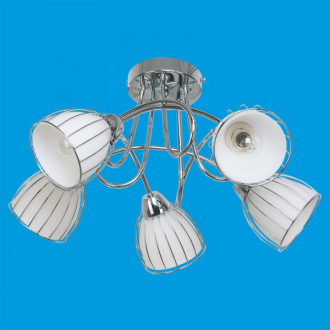 ЭкономСвет.Люстра модерн 076M / 5CR WT - Интернет-магазин бытовой техники, вентиляции, гигиенического оборудования Энерготехника, Екатеринбург