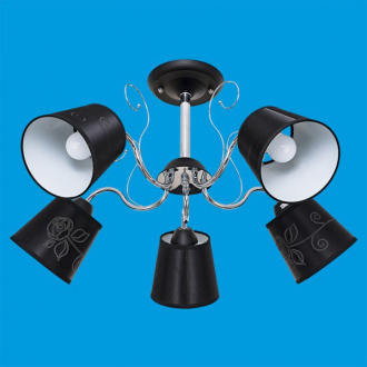 ЭкономСвет.Люстра 12031/5BK+CR BK - Интернет-магазин бытовой техники, вентиляции, гигиенического оборудования Энерготехника, Екатеринбург