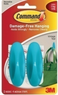 COMMAND Удаляемый цветной крючок средний бирюзовый 1уп=2шт 17081VT - Интернет-магазин бытовой техники, вентиляции, гигиенического оборудования Энерготехника, Екатеринбург