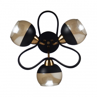 Потолочный светильник  ЭкономСвет 10204/3BK+ZAB BK+AMB - Интернет-магазин бытовой техники, вентиляции, гигиенического оборудования Энерготехника, Екатеринбург