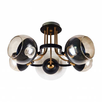 Потолочный светильник  ЭкономСвет 10204/5BK+ZAB BK+AMB - Интернет-магазин бытовой техники, вентиляции, гигиенического оборудования Энерготехника, Екатеринбург