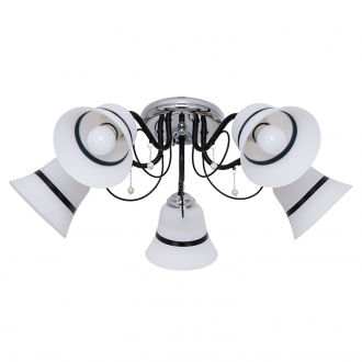 Потолочный светильник  ЭкономСвет 045B/5CR+BK WT - Интернет-магазин бытовой техники, вентиляции, гигиенического оборудования Энерготехника, Екатеринбург