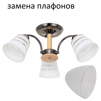 Потолочный светильник  ЭкономСвет 31020/3ZZN+BR WT - Интернет-магазин бытовой техники, вентиляции, гигиенического оборудования Энерготехника, Екатеринбург