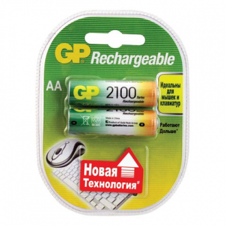 GP Батарейки аккумуляторные, АА, Ni-Mh, 2100 mAh, 2 шт., в блистере, 210ААНСB-UC2 - Интернет-магазин бытовой техники, вентиляции, гигиенического оборудования Энерготехника, Екатеринбург