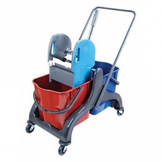 Тележка уборочная 2-ведёрная (2*25л) с отжимом и пласиковой рамой - Интернет-магазин бытовой техники, вентиляции, гигиенического оборудования Энерготехника, Екатеринбург