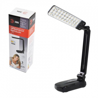 ЭРА Светильник настольный NLED-421, на подставке, светодиодный, аккумуляторный 3Вт черный - Интернет-магазин бытовой техники, вентиляции, гигиенического оборудования Энерготехника, Екатеринбург