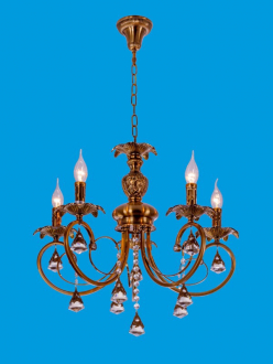 ЭкономСвет.Люстра потолочная классика с хрусталем 24312 / 5YB WT - Интернет-магазин бытовой техники, вентиляции, гигиенического оборудования Энерготехника, Екатеринбург