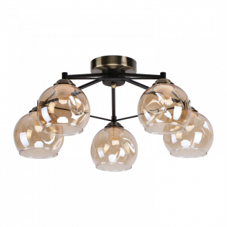 Потолочный светильник  ЭкономСвет 25031/5BK+AB AMB - Интернет-магазин бытовой техники, вентиляции, гигиенического оборудования Энерготехника, Екатеринбург