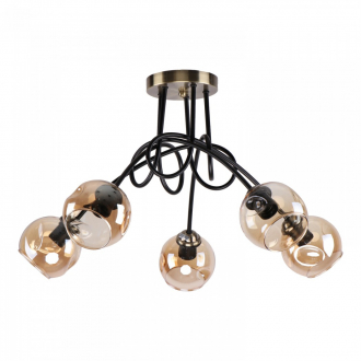 ЭкономСвет Потолочный светильник лофт 26038/5BK+AB AMB - Интернет-магазин бытовой техники, вентиляции, гигиенического оборудования Энерготехника, Екатеринбург