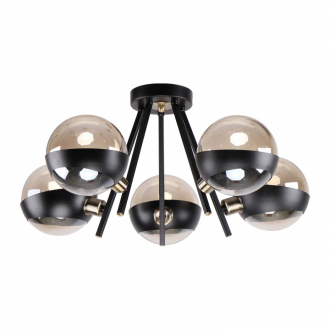 Потолочный светильник  ЭкономСвет 26074/5BK+AB AMB - Интернет-магазин бытовой техники, вентиляции, гигиенического оборудования Энерготехника, Екатеринбург