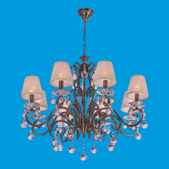 ЭкономСвет.Люстра потолочная классика с хрусталем 2804 / 8AB WT - Интернет-магазин бытовой техники, вентиляции, гигиенического оборудования Энерготехника, Екатеринбург