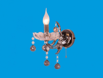 ЭкономСвет.Бра настенная  классика с хрусталем 2812 / 1wPB SM + WT - Интернет-магазин бытовой техники, вентиляции, гигиенического оборудования Энерготехника, Екатеринбург