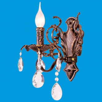 ЭкономСвет.Бра настенная  классика с хрусталем 2816 / 1wBG + WT - Интернет-магазин бытовой техники, вентиляции, гигиенического оборудования Энерготехника, Екатеринбург