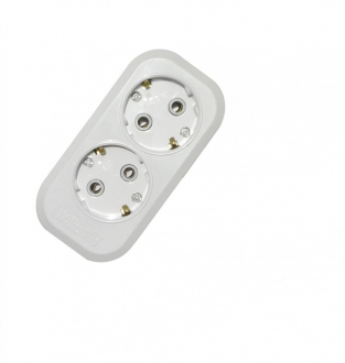 Колодка удлинителя  2 розетки  с/з 16А 250В 6035508 - Интернет-магазин бытовой техники, вентиляции, гигиенического оборудования Энерготехника, Екатеринбург