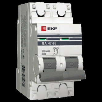 Выключатель автоматичесский модель 2полюсной 25 Ампер ВА 47-63 4.5кА PROxima ЭКФ mcb4763-2-25C-pro - Интернет-магазин бытовой техники, вентиляции, гигиенического оборудования Энерготехника, Екатеринбург