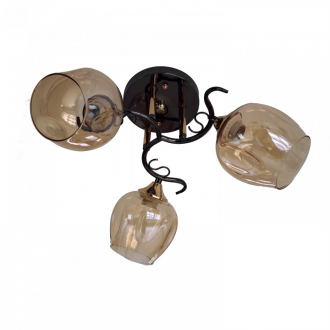 Потолочный светильник  ЭкономСвет 31948/3BK+FGD AMB - Интернет-магазин бытовой техники, вентиляции, гигиенического оборудования Энерготехника, Екатеринбург