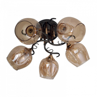 Потолочный светильник  ЭкономСвет 31948/5BK+FGD AMB - Интернет-магазин бытовой техники, вентиляции, гигиенического оборудования Энерготехника, Екатеринбург