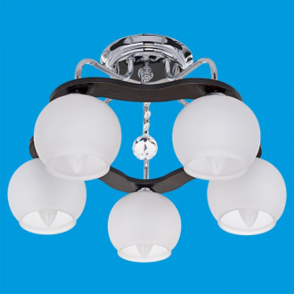 Потолочный светильник  ЭкономСвет 37067/5CR+BK WT - Интернет-магазин бытовой техники, вентиляции, гигиенического оборудования Энерготехника, Екатеринбург