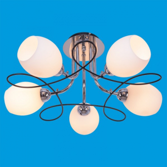 ЭкономСвет.Люстра 37330 / 5SBK + CR WT - Интернет-магазин бытовой техники, вентиляции, гигиенического оборудования Энерготехника, Екатеринбург