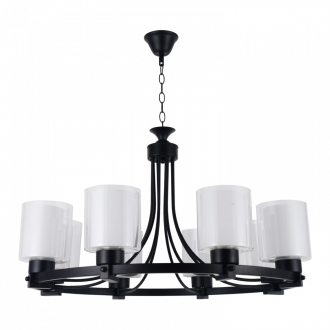 Потолочный светильник  ЭкономСвет 66016/8BK WT+CL - Интернет-магазин бытовой техники, вентиляции, гигиенического оборудования Энерготехника, Екатеринбург