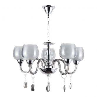 ЭкономСвет.Люстра потолочная классика с хрусталем 46067/5CR SM+WT - Интернет-магазин бытовой техники, вентиляции, гигиенического оборудования Энерготехника, Екатеринбург