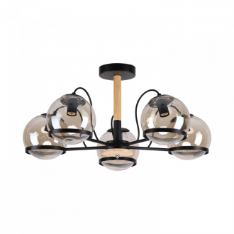 Потолочный светильник  ЭкономСвет 40123/5BK+WD AMB - Интернет-магазин бытовой техники, вентиляции, гигиенического оборудования Энерготехника, Екатеринбург