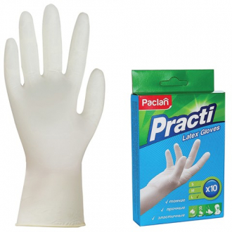 PACLAN Перчатки хозяйственные латексные, одноразовые, 5 пар (10 штук), размер L (большой), "Practi" - Интернет-магазин бытовой техники, вентиляции, гигиенического оборудования Энерготехника, Екатеринбург