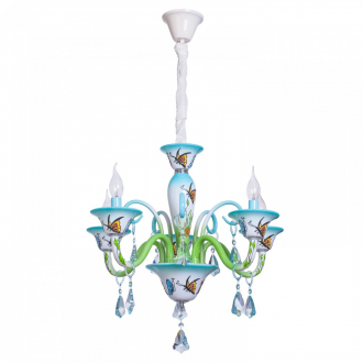 BenCrezo.Люстра потолочная классика с хрусталем 41034 / 5BL + GN - Интернет-магазин бытовой техники, вентиляции, гигиенического оборудования Энерготехника, Екатеринбург