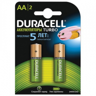 DURACELL Батареи аккумуляторные, AA, Ni-Mh, заряженные, 2 шт., 2400 мАч, в блистере, 1,2 В - Интернет-магазин бытовой техники, вентиляции, гигиенического оборудования Энерготехника, Екатеринбург