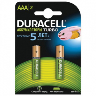 DURACELL Батареи аккумуляторные, AAA, Ni-Mh, заряженные, 2 шт., 850 мАч, в блистере, 1,2 В - Интернет-магазин бытовой техники, вентиляции, гигиенического оборудования Энерготехника, Екатеринбург