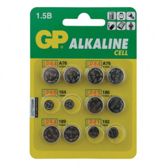 GP Батарейки Alkaline комплект 12шт LR44 4шт LR60 LR43 LR54 LR41 по 2шт 4891199103896 452225 - Интернет-магазин бытовой техники, вентиляции, гигиенического оборудования Энерготехника, Екатеринбург