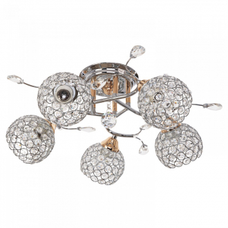 ЭкономСвет.Люстра модерн 4603MN/5CR+FG WT - Интернет-магазин бытовой техники, вентиляции, гигиенического оборудования Энерготехника, Екатеринбург