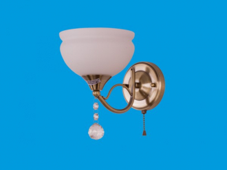 ЭкономСвет.Бра настенная  классика с хрусталем 4638 / 1w AB WT - Интернет-магазин бытовой техники, вентиляции, гигиенического оборудования Энерготехника, Екатеринбург